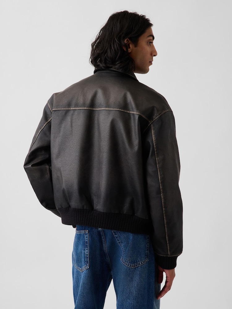Gap Faux Leather Bomber Jacket - Εικόνα 2 από 4