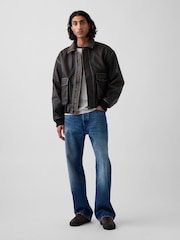 Gap Faux Leather Bomber Jacket - Εικόνα 3 από 4