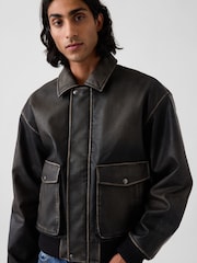 Gap Faux Leather Bomber Jacket - Εικόνα 4 από 4