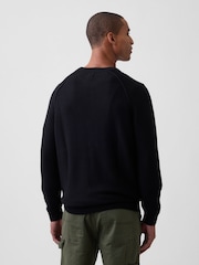 Μαύρο - Gap Garter-Stitch Crew Neck Jumper - Εικόνα 2 από 5