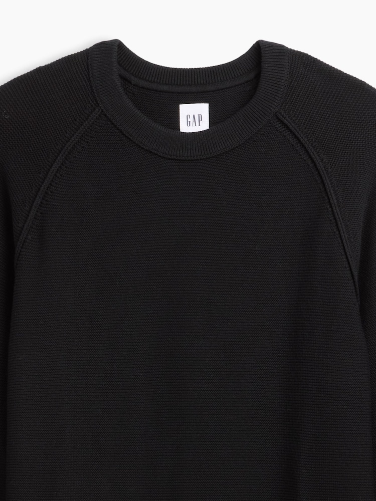 Μαύρο - Gap Garter-Stitch Crew Neck Jumper - Εικόνα 5 από 5