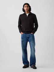 Gap Black Relaxed Quarter-Zip Jumper - Image 3 of 4