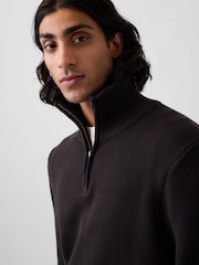 Gap Black Relaxed Quarter-Zip Jumper - Image 4 of 4