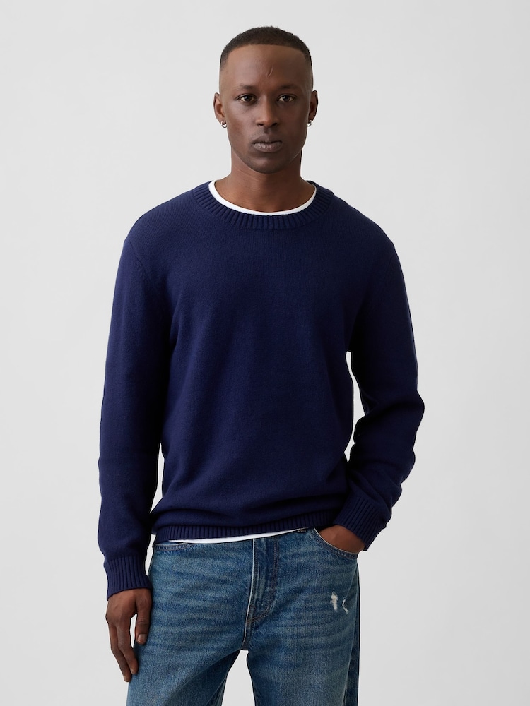 Gap Navy CashSoft Crew Neck Jumper - Image 1 of 5 Gap Navy CashSoft Crew Neck Jumper - Image 1 of 5