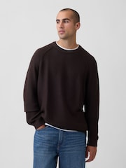 Καφετί - Gap Garter-Stitch Crew Neck Jumper - Εικόνα 1 από 5