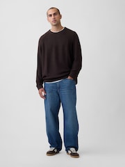 Καφετί - Gap Garter-Stitch Crew Neck Jumper - Εικόνα 3 από 5