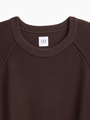 Καφετί - Gap Garter-Stitch Crew Neck Jumper - Εικόνα 5 από 5