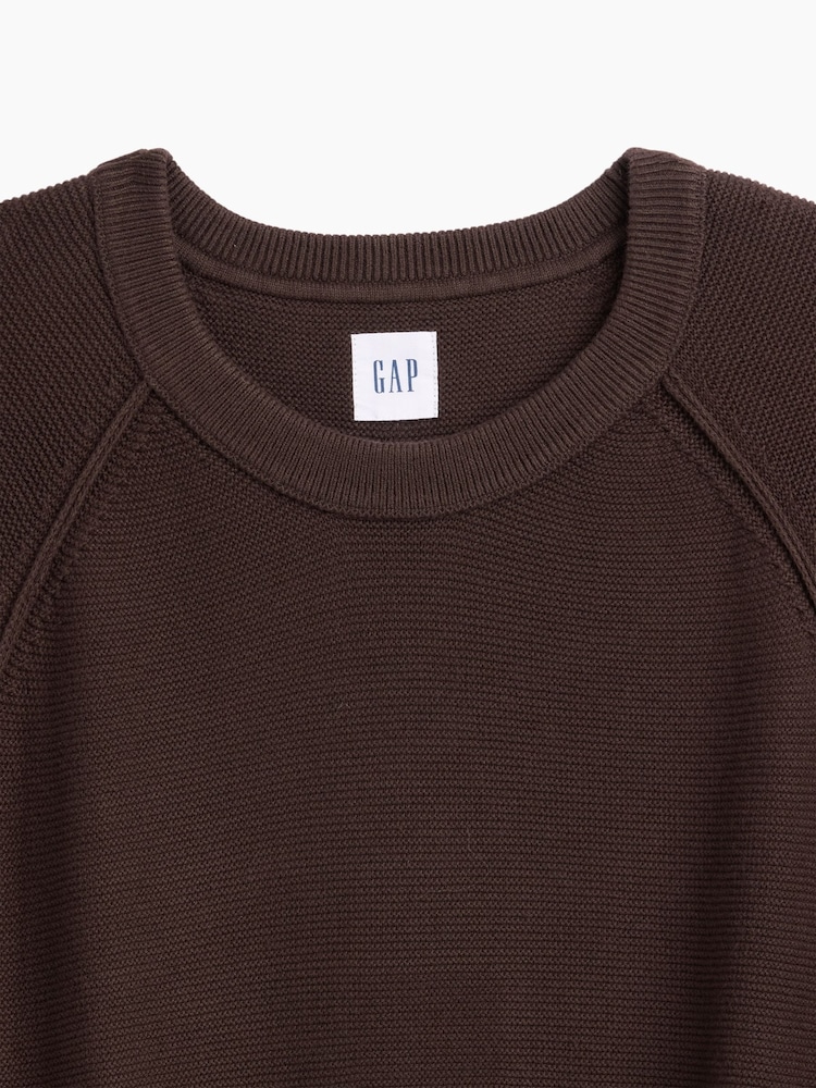 Καφετί - Gap Garter-Stitch Crew Neck Jumper - Εικόνα 5 από 5