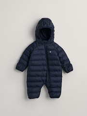 GANT Blue Baby Padded Logo Shield Snowsuit - Image 1 of 2