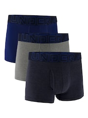 Under Armour Navy Blue 100% Cotton Performance Boxers 3 Pack - Image 1 of 3