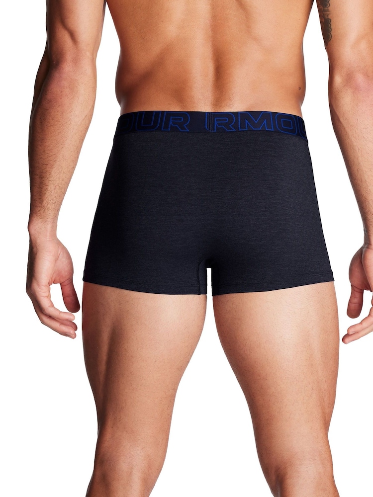 Under Armour Navy Blue 100% Cotton Performance Boxers 3 Pack - Image 3 of 3