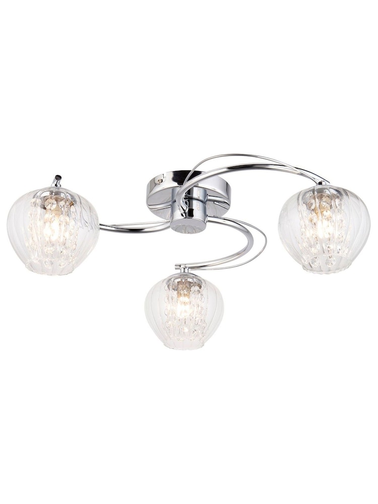Gallery Home Chrome Digby 3 Bulb Ceiling Light - Image 2 of 2