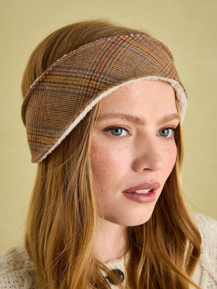 Joules Haisley Neutral Tweed Ear Warmer - Image 1 of 6