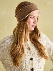 Joules Haisley Neutral Tweed Ear Warmer - Image 3 of 6