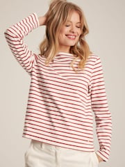 Joules Harbour Pink Striped Long Sleeve Breton Top - Image 1 of 6