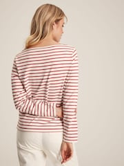 Joules Harbour Pink Striped Long Sleeve Breton Top - Image 2 of 6