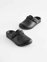 Black Buckle Clog Mules - Image 1 of 5