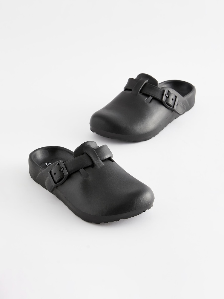 Black Buckle Clog Mules - Image 1 of 5