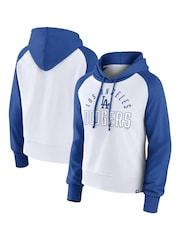 v Los Angeles Dodgers Fundamentals Fleece White Sweat Top Womens - Image 1 of 3