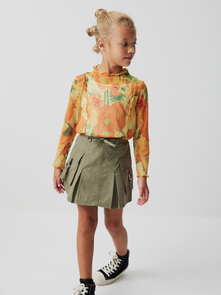 Vincent Van Gogh Yellow Sunflower APOH Long Sleeve Mesh Top (3-16yrs) - Image 2 of 8