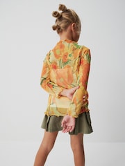 Vincent Van Gogh Yellow Sunflower APOH Long Sleeve Mesh Top (3-16yrs) - Image 4 of 8