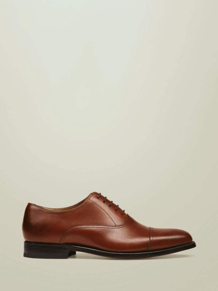 Charles Tyrwhitt Şabalıdı Qəhvəyi Dəri Oksford Ayaqqabıları - 5şəkildən 1 şəkil