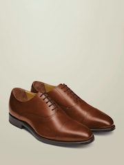 Charles Tyrwhitt Şabalıdı Qəhvəyi Dəri Oksford Ayaqqabıları - 5şəkildən 3 şəkil