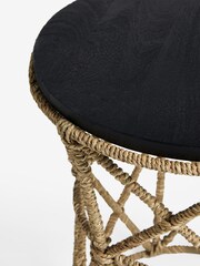 French Connection Mango Wood and Jute Chamak Side Table - Image 2 of 5