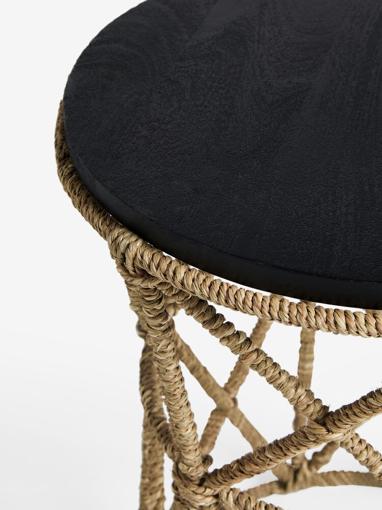 French Connection Mango Wood and Jute Chamak Side Table - Image 2 of 5