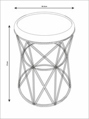 French Connection Mango Wood and Jute Chamak Side Table - Image 3 of 5