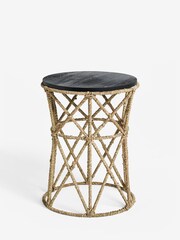French Connection Mango Wood and Jute Chamak Side Table - Image 5 of 5