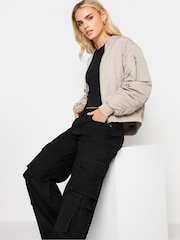 PixieGirl Petite Black Multi Pocket Loose Cargo Trousers - Image 3 of 6