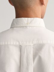 GANT White Regular Fit Classic Oxford Logo 100% Cotton Shirt - Image 7 of 8