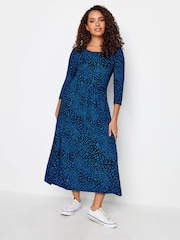 M&Co Blue Petite Scoop Neck Dress - Image 4 of 4