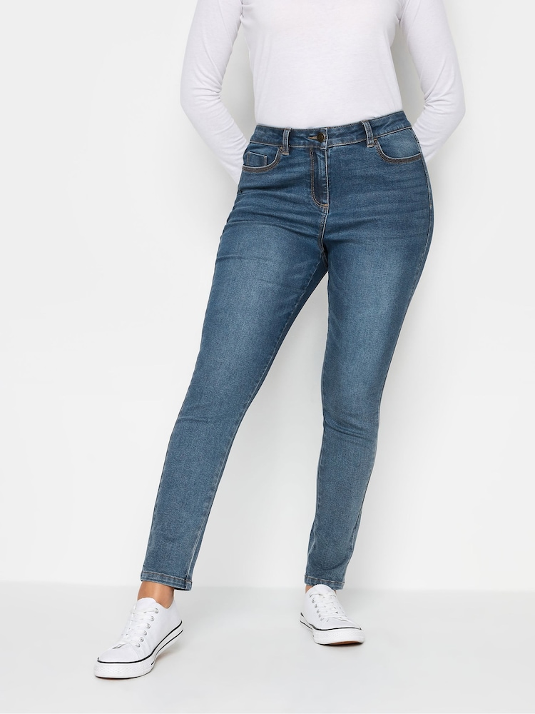 M&Co Blue Mid Wash Skinny Jeans - Image 1 of 4