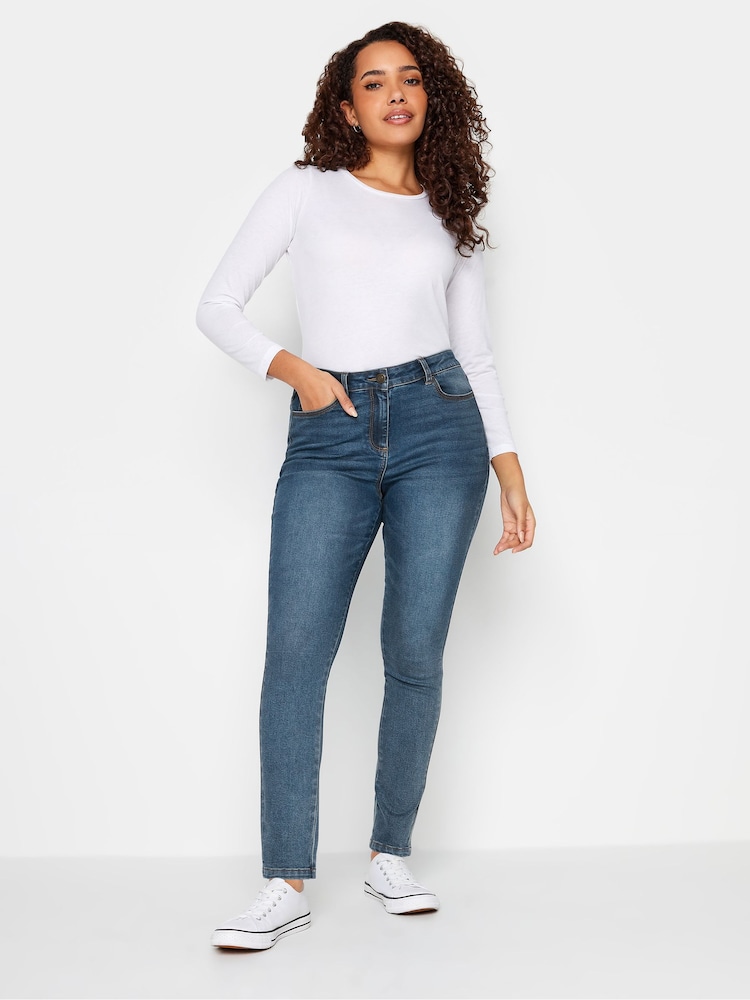 M&Co Blue Mid Wash Skinny Jeans - Image 2 of 4