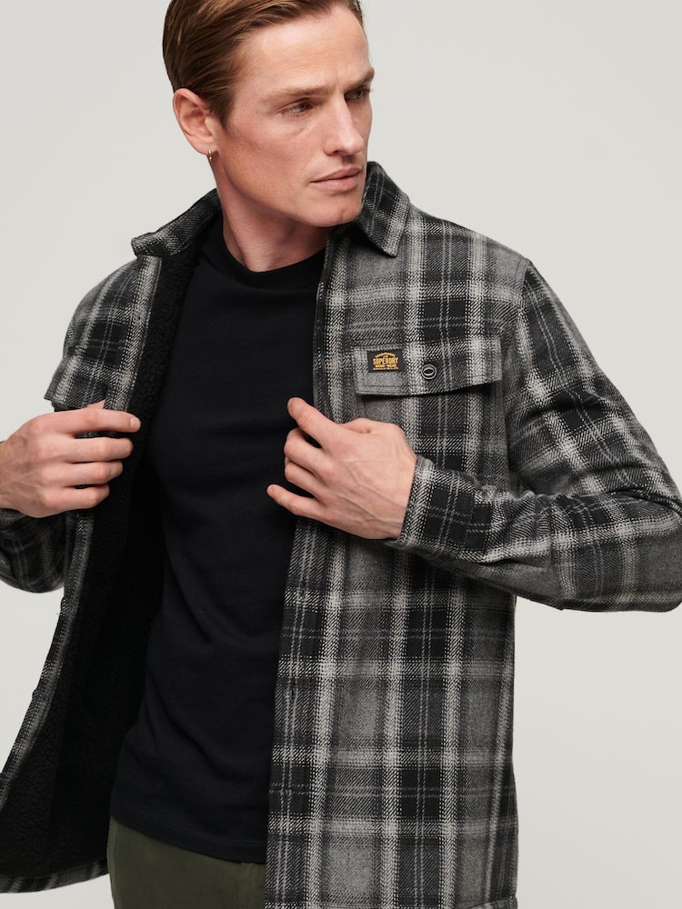 Черный - Рубашка Superdry шерсти Miller - Изображение 1 из 3 Черный - Рубашка Superdry шерсти Miller - Изображение 1 из 3