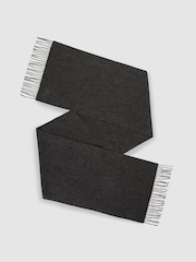 Reiss Charcoal Picton Cashmere Blend Scarf - Image 1 of 4