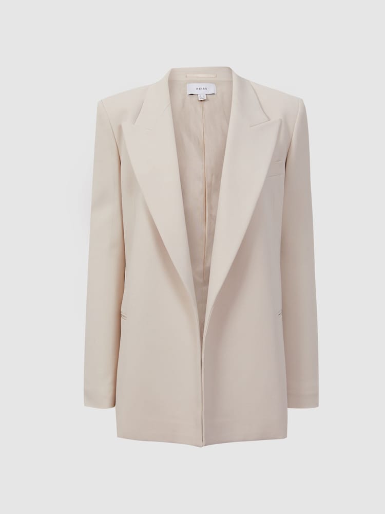 Reiss Neutral Maya Petite Tailored Fit Single Breasted Suit Blazer - Image 2 of 6
