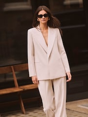 Reiss Neutral Maya Petite Tailored Fit Single Breasted Suit Blazer - Image 3 of 6