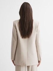 Reiss Neutral Maya Petite Tailored Fit Single Breasted Suit Blazer - Image 4 of 6