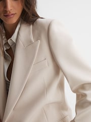 Reiss Neutral Maya Petite Tailored Fit Single Breasted Suit Blazer - Image 5 of 6