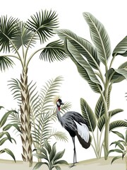 Eighty Two Green Exclusive To Next Two Crested Crane Wall Mural - Image 3 of 3