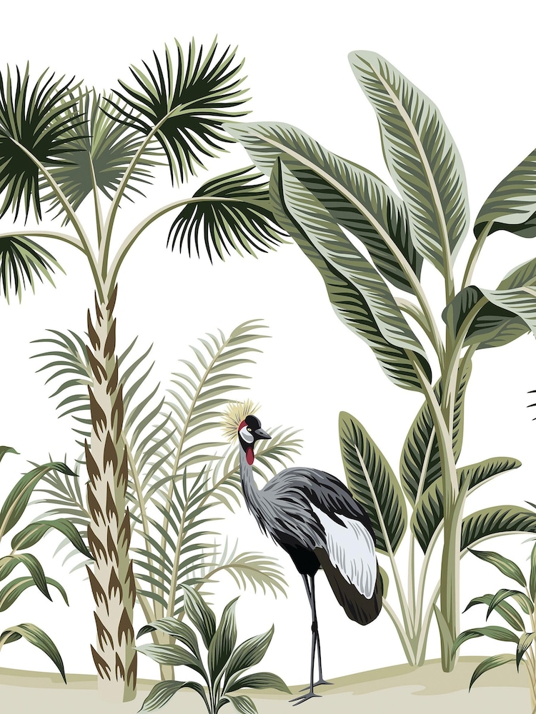 Eighty Two Green Exclusive To Next Two Crested Crane Wall Mural - Image 3 of 3