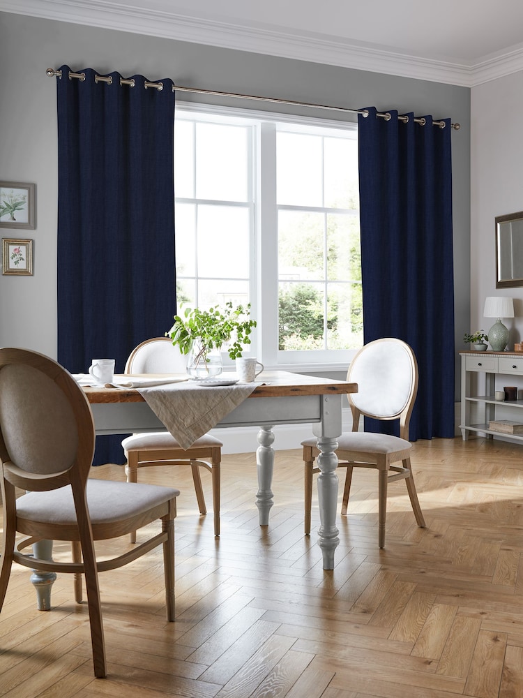Laura Ashley Blue Swanson Made to Measure Curtains - Image 2 of 9