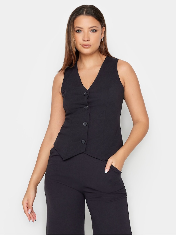 Long Tall Sally Black Scuba Waistcoat - Image 1 of 5