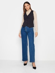 Long Tall Sally Black Scuba Waistcoat - Image 4 of 5
