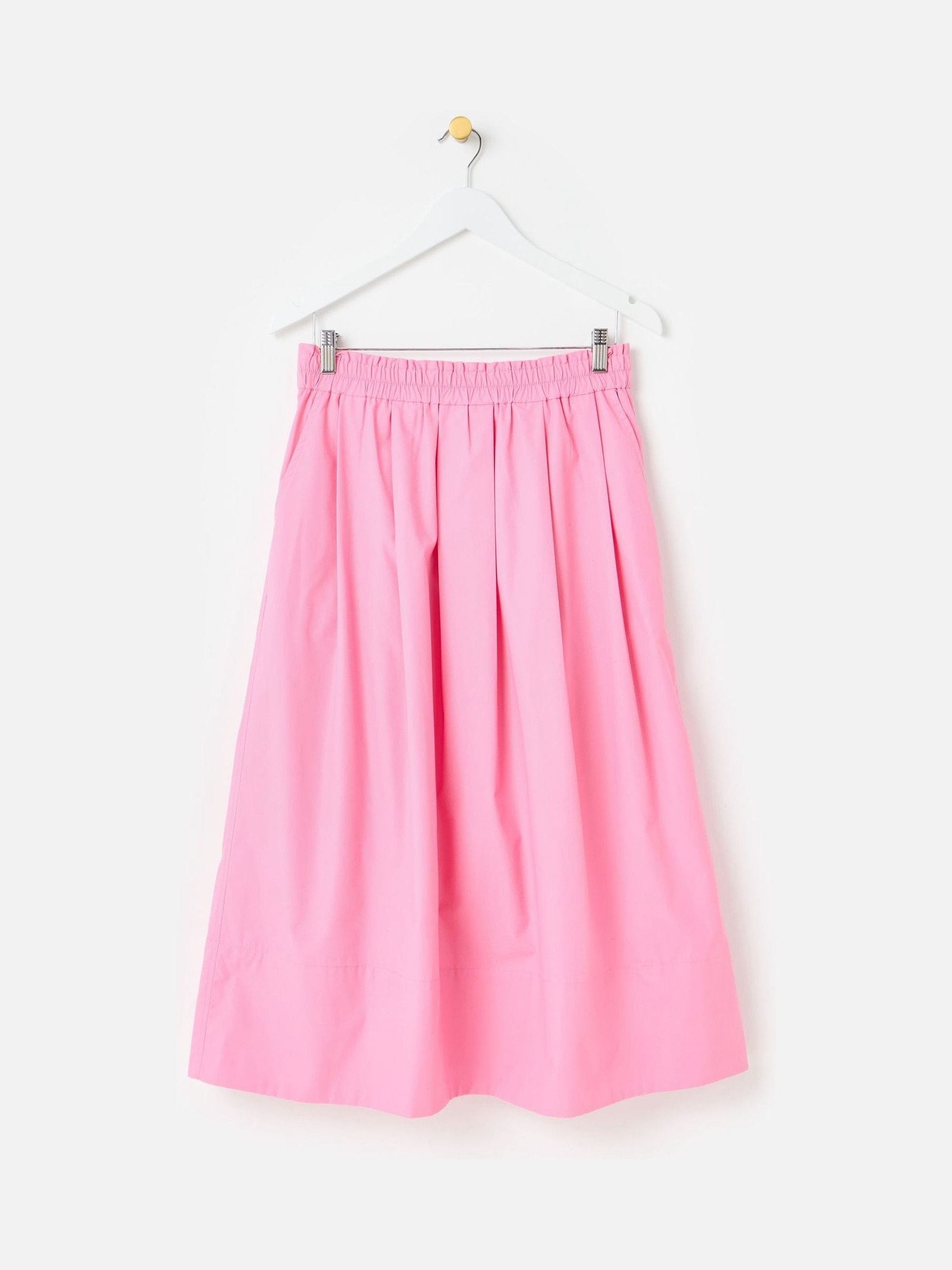 Buy Oliver Bonas Pink Poplin Elasticated Waist Midi Skirt from