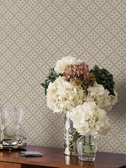 Laura Ashley Dove Grey Mr Jones A4 Wallpaper Sample - Image 1 of 2