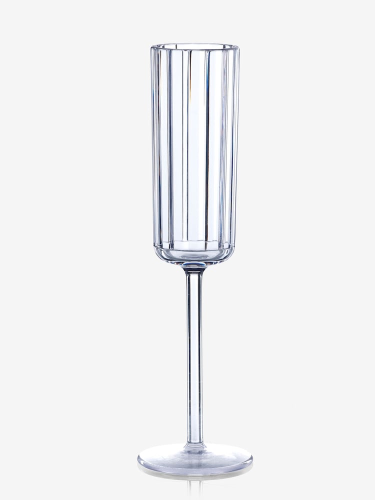 Clear Hollis Plastic Picnic Drinkware Set of 4 Flute Glasses - Image 4 of 4 Clear Hollis Plastic Picnic Drinkware Set of 4 Flute Glasses - Image 4 of 4